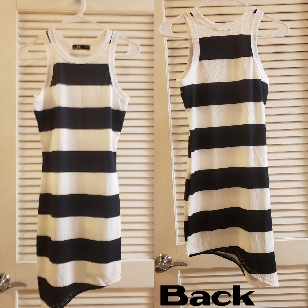 Striped dress blue /white small